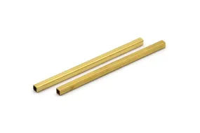 25 Raw Brass Square Tubes (3x60mm) Bs 1614