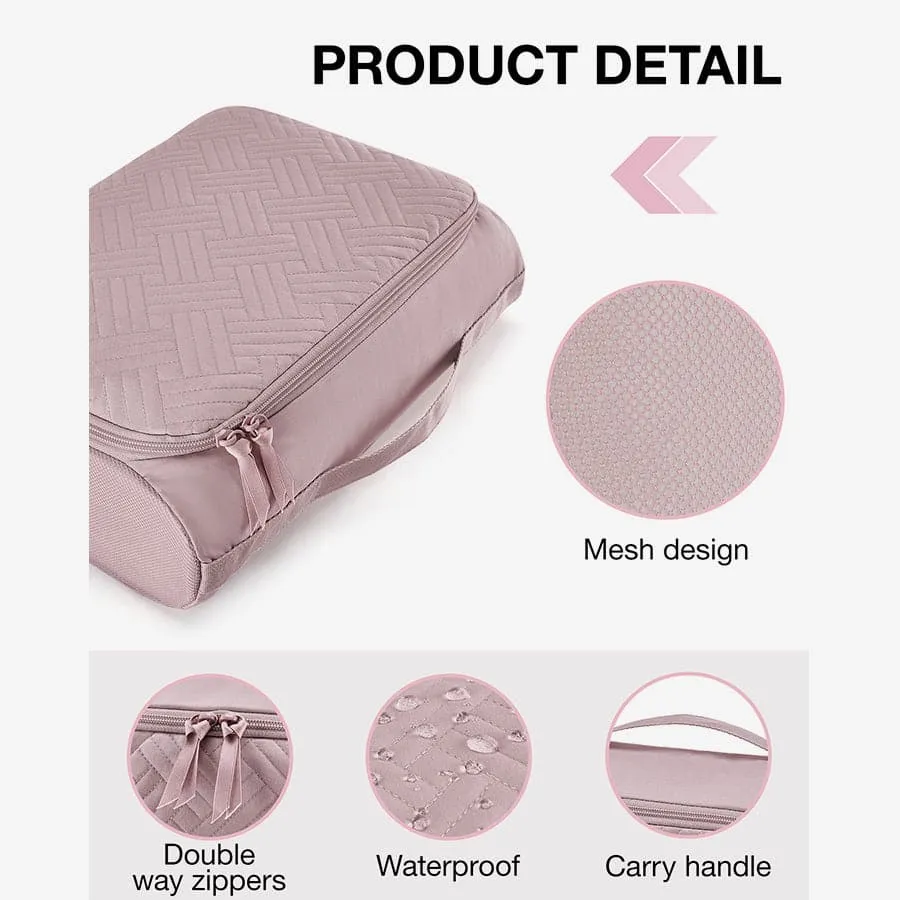 6 PCS Quilted Packing Cubes for Suitcases