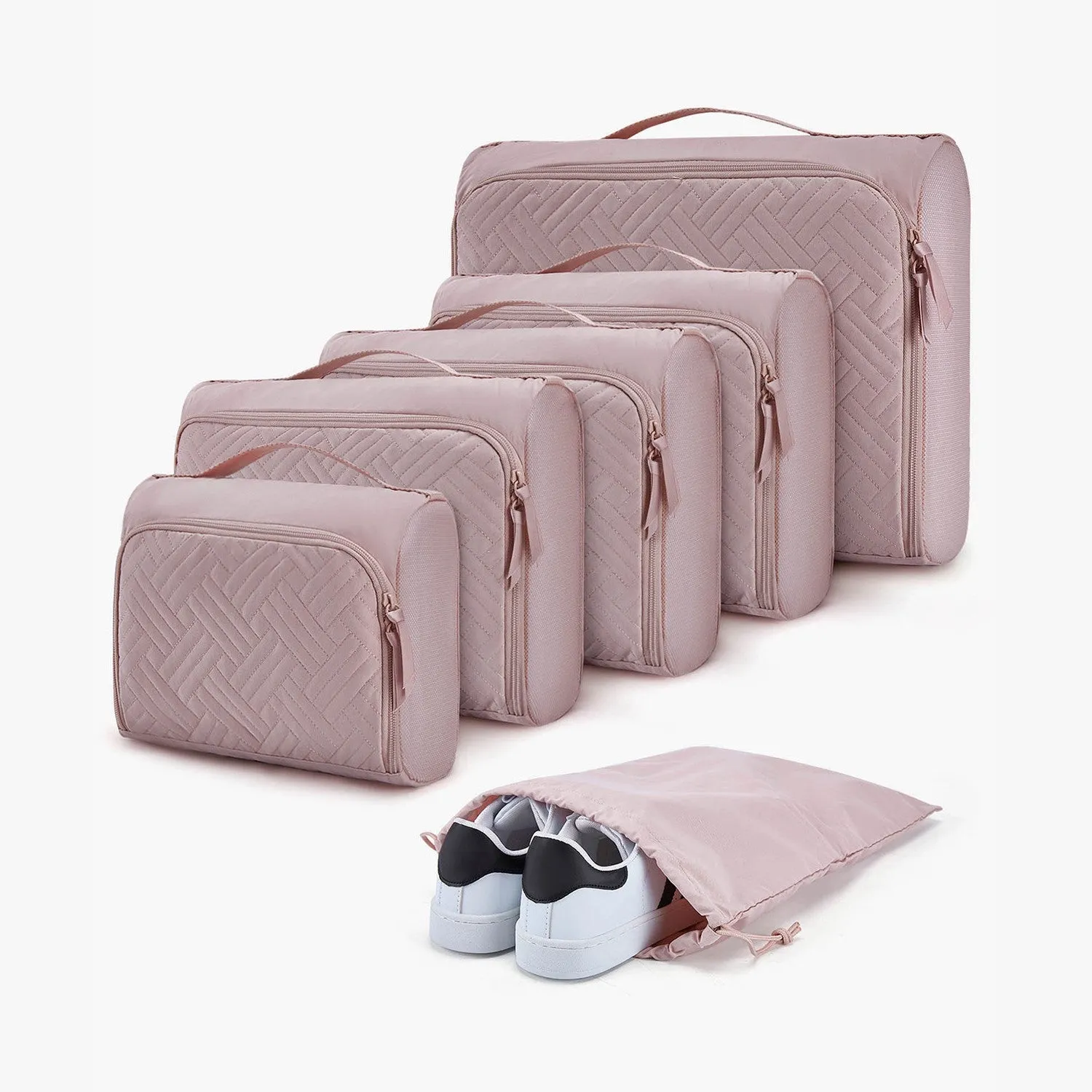 6 PCS Quilted Packing Cubes for Suitcases