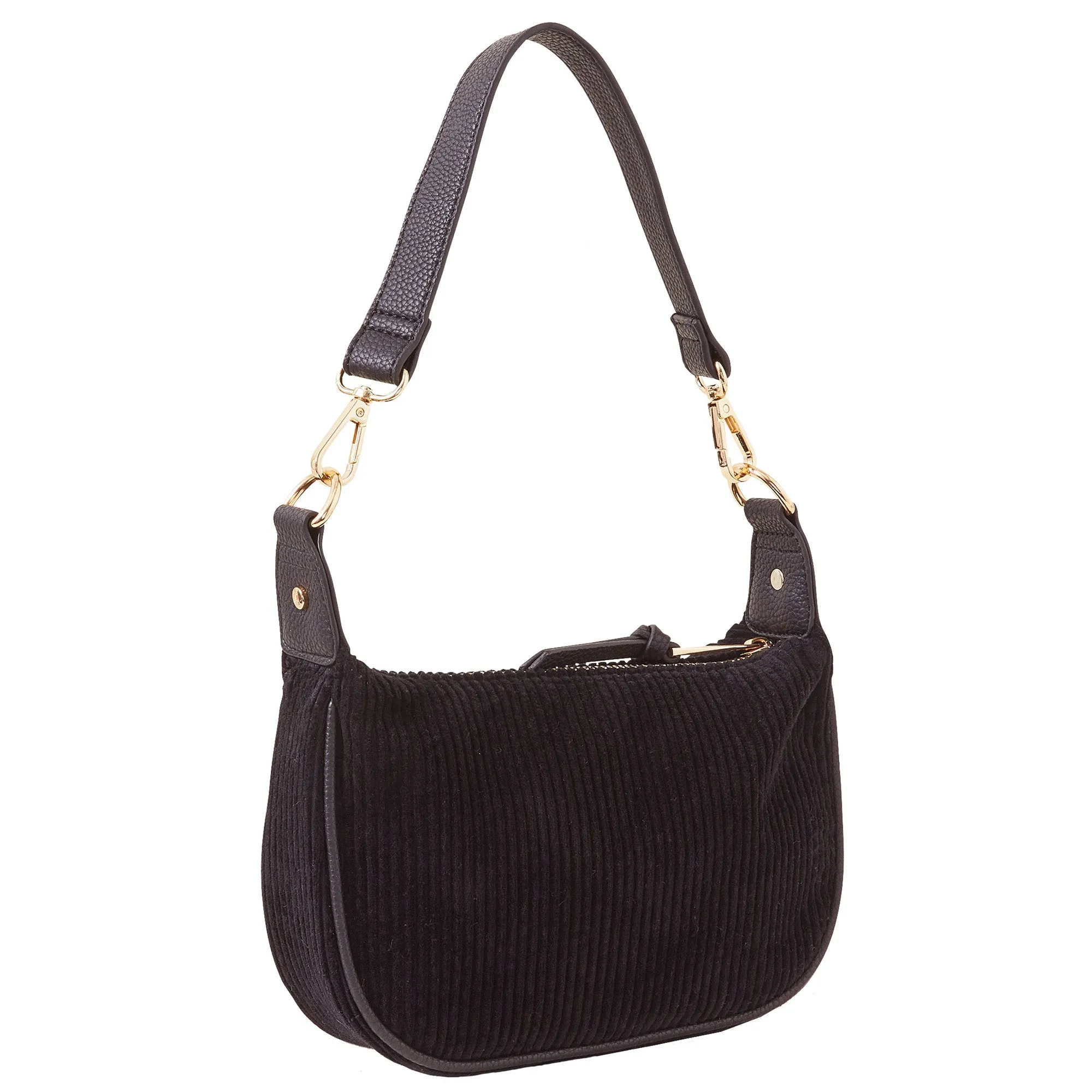 Accessorize London Women's Black Mini Cord Shoulder Bag