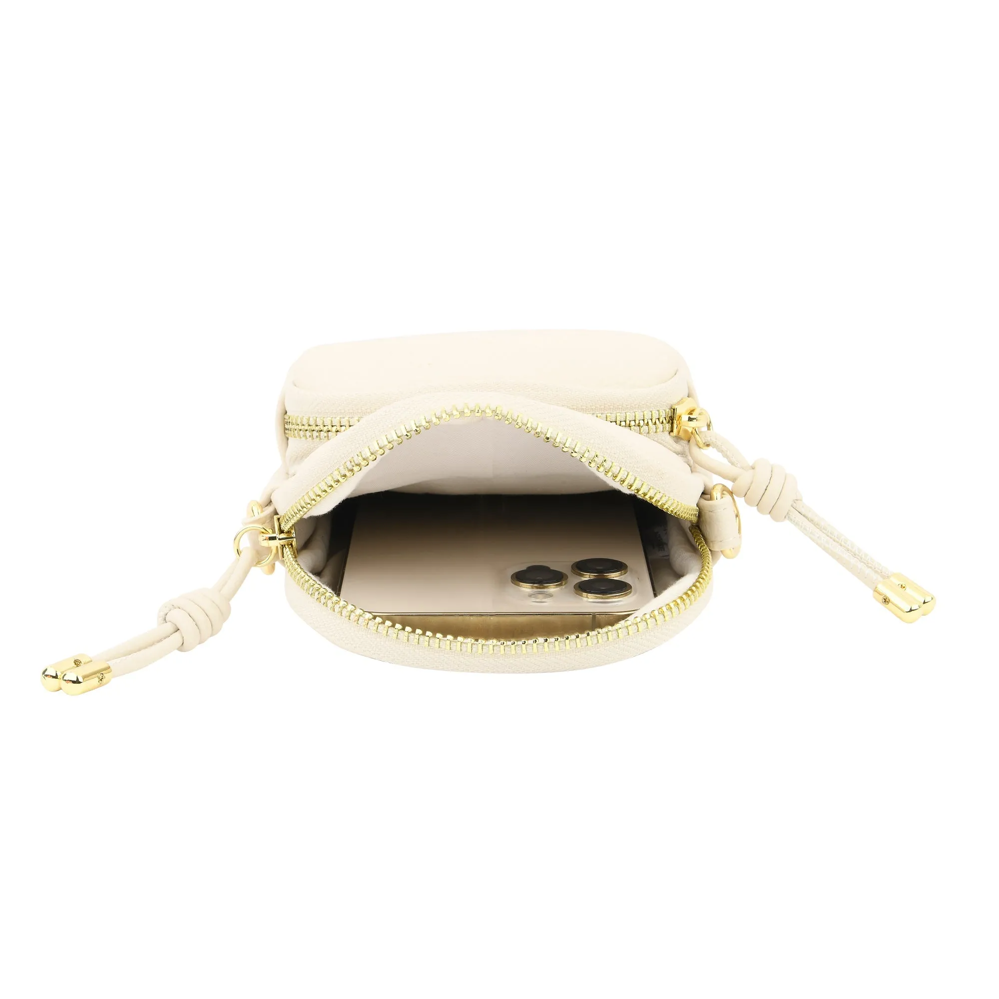 Accessorize London Women's Cream Webbing Strap Phone Bag