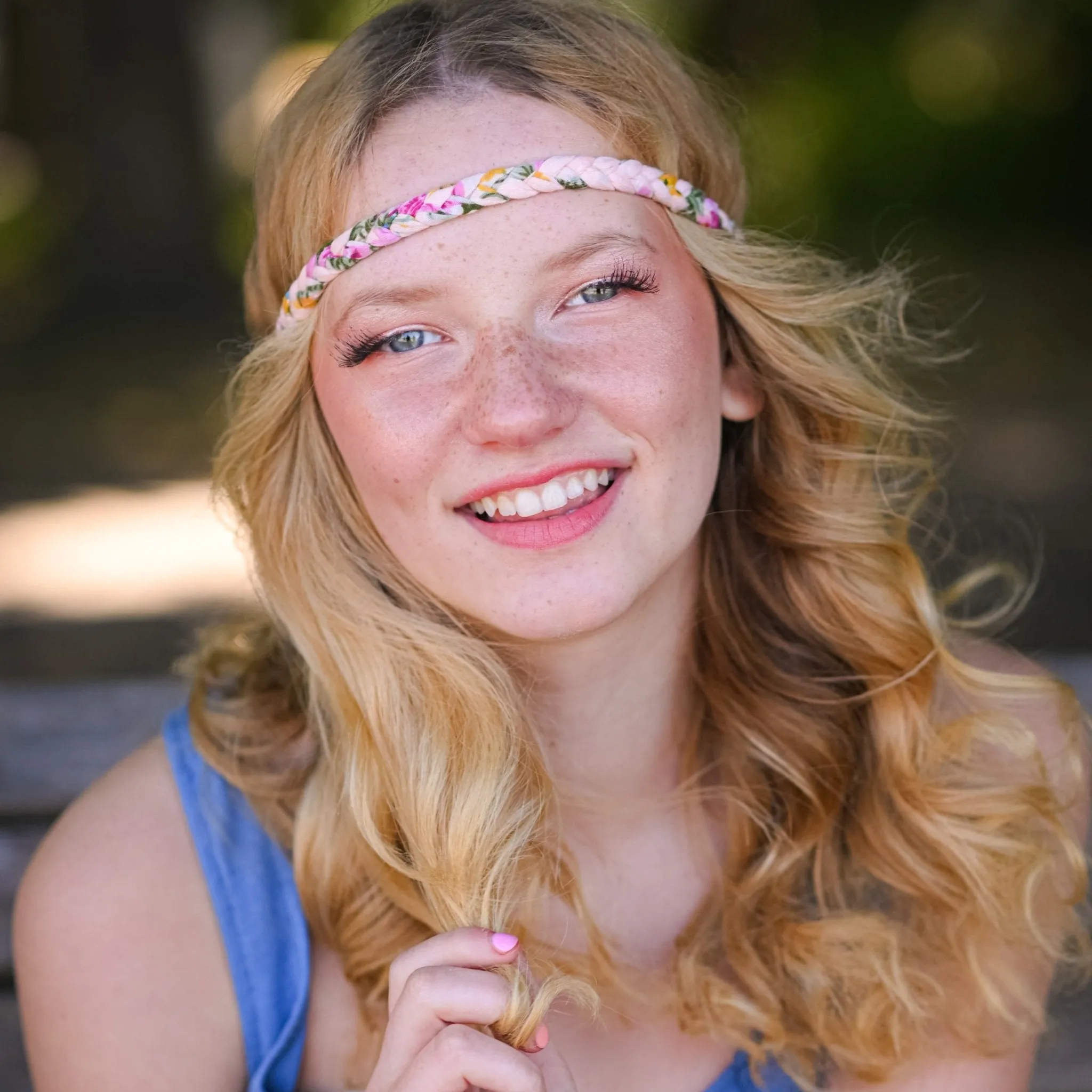 Adjustable Floral Braided Headband