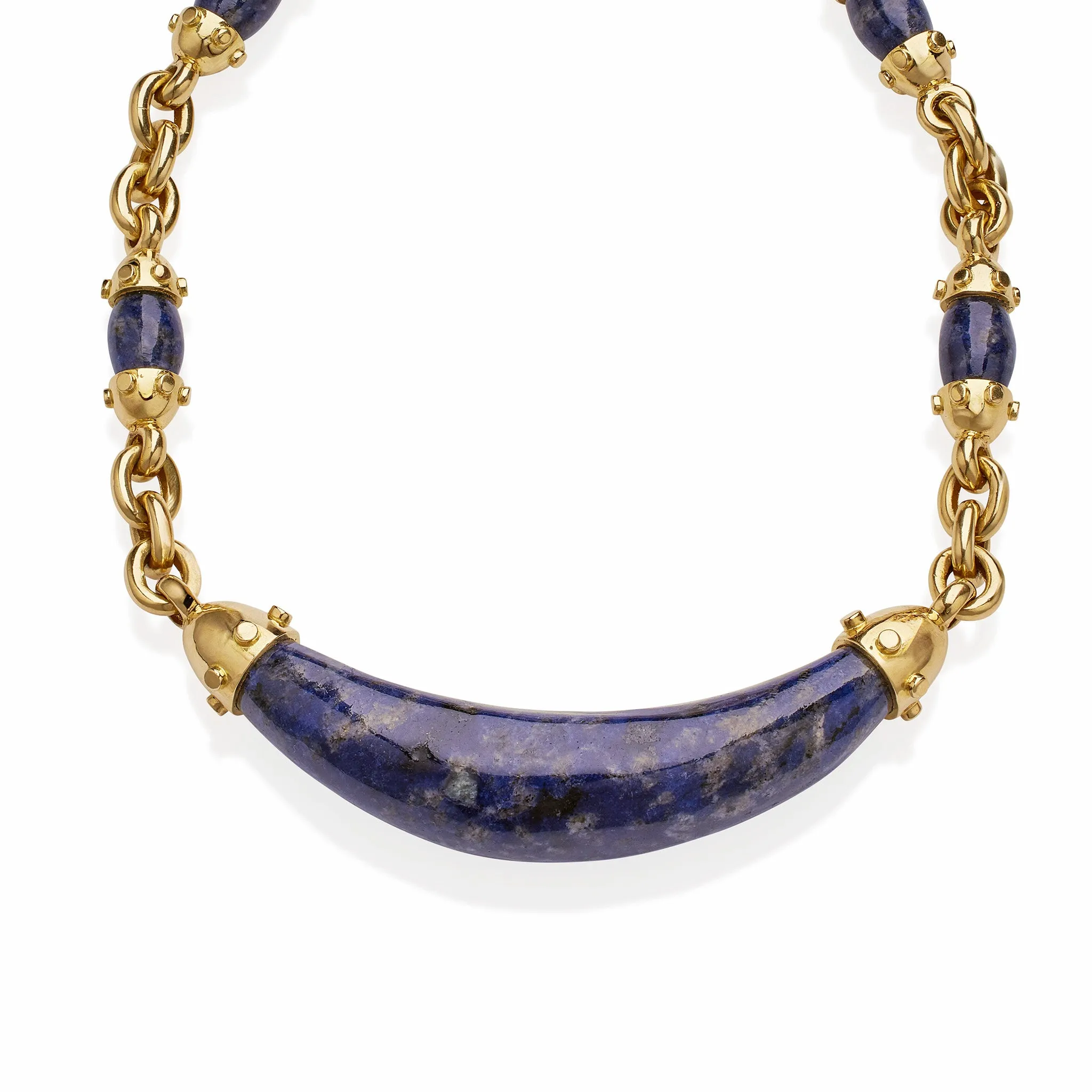 Aldo Cipullo for Cartier 18K Gold and Sodalite "Rounds" Necklace