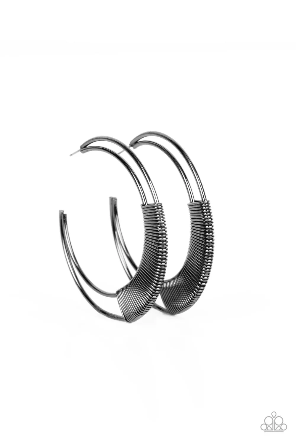 Artisan Attitude Gunmetal Black Hoop Earrings - Paparazzi Accessories