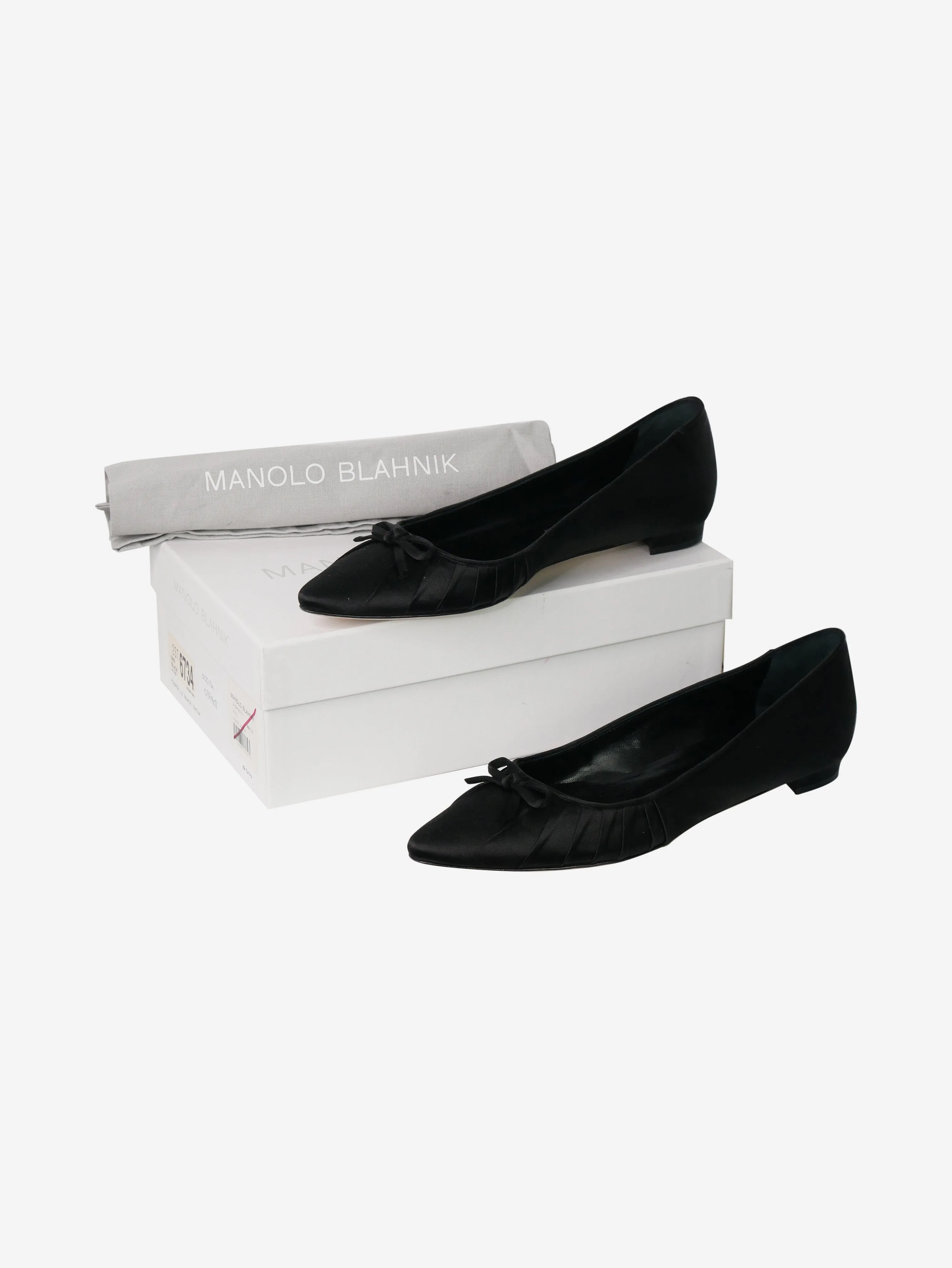 Black pointed-toe flat shoes - size EU 40.5