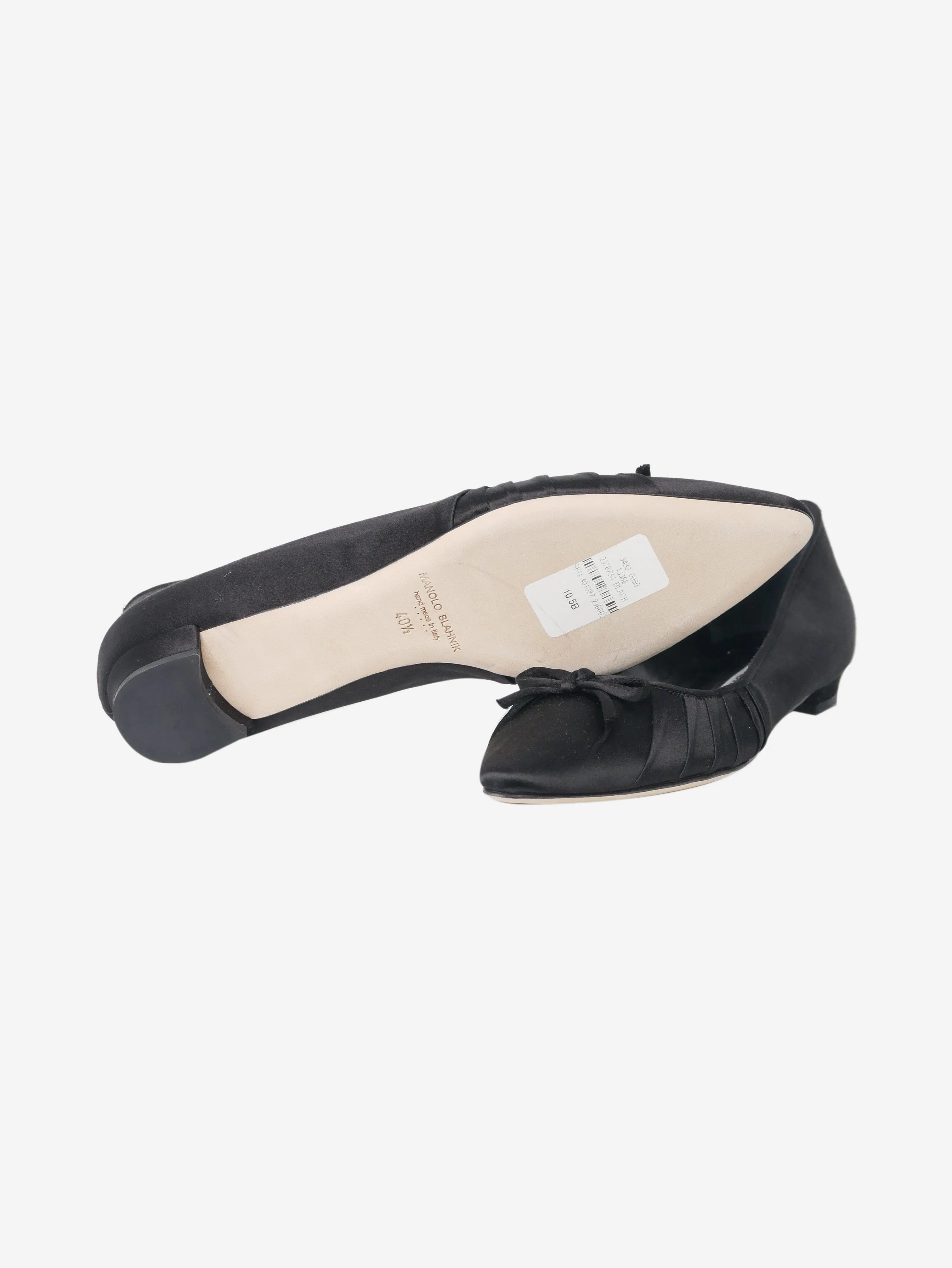 Black pointed-toe flat shoes - size EU 40.5