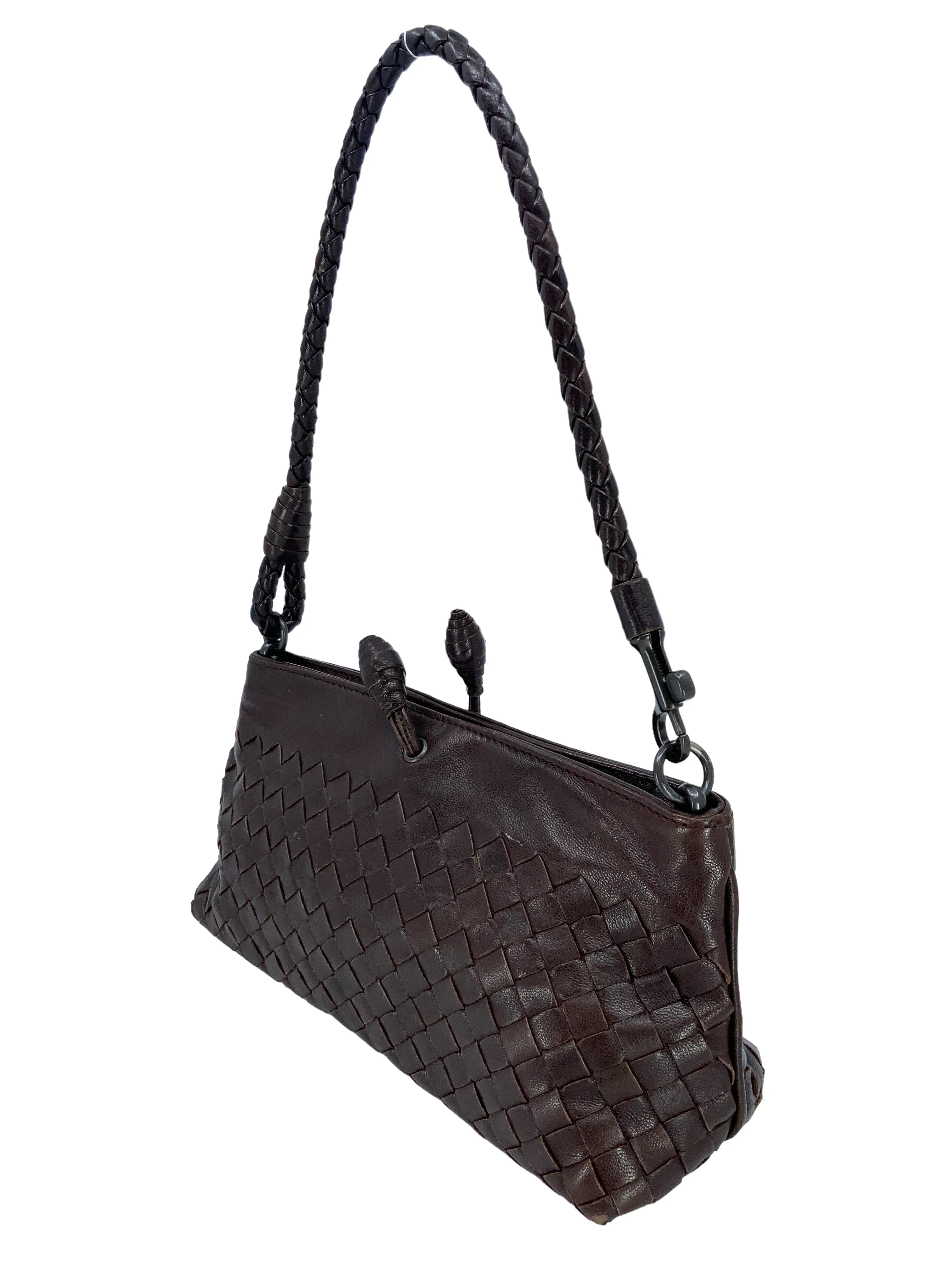 Bottega Veneta Vintage Intrecciato Woven Small Shoulder Bag