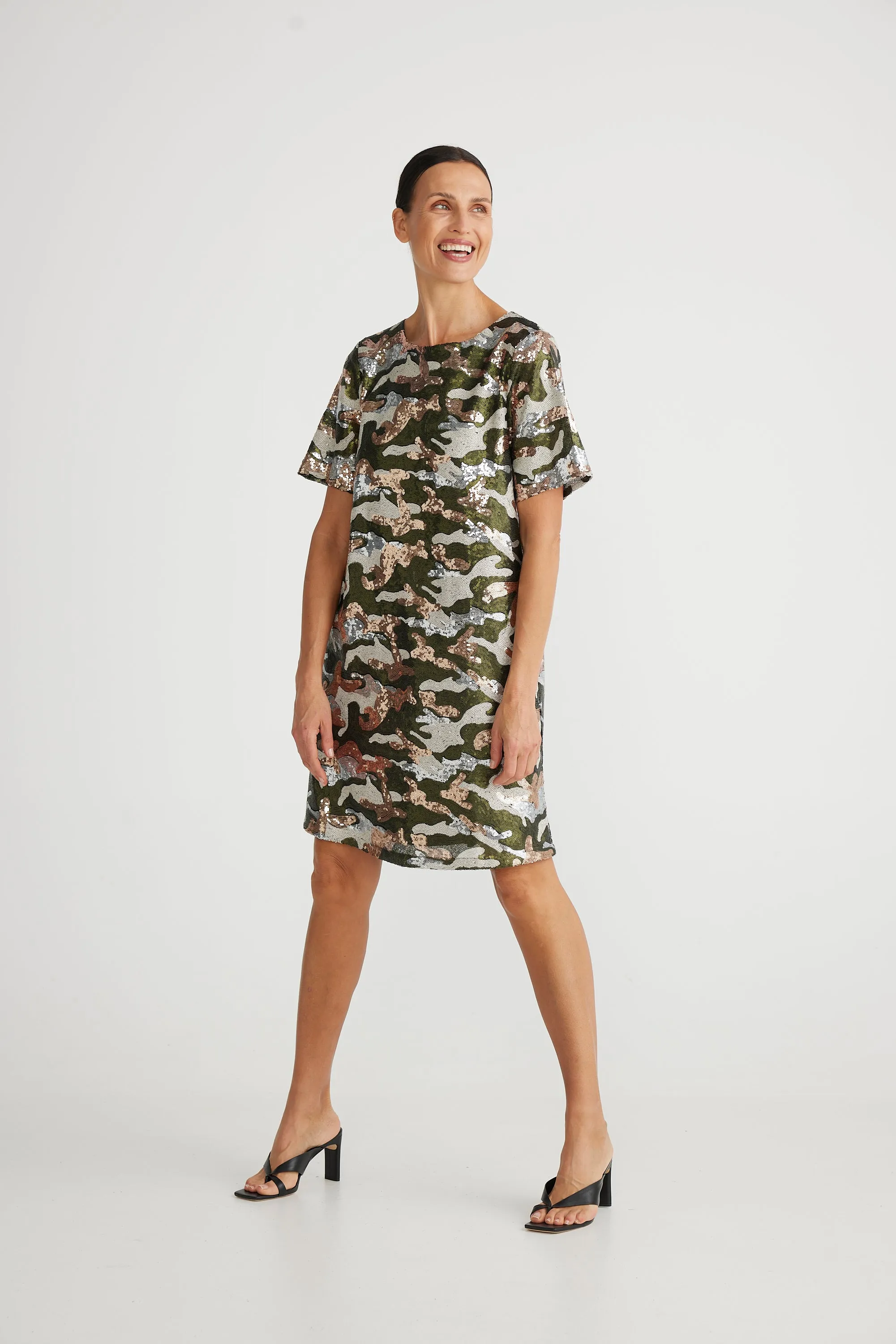 Brave & True Etienne Shift Dress Marble