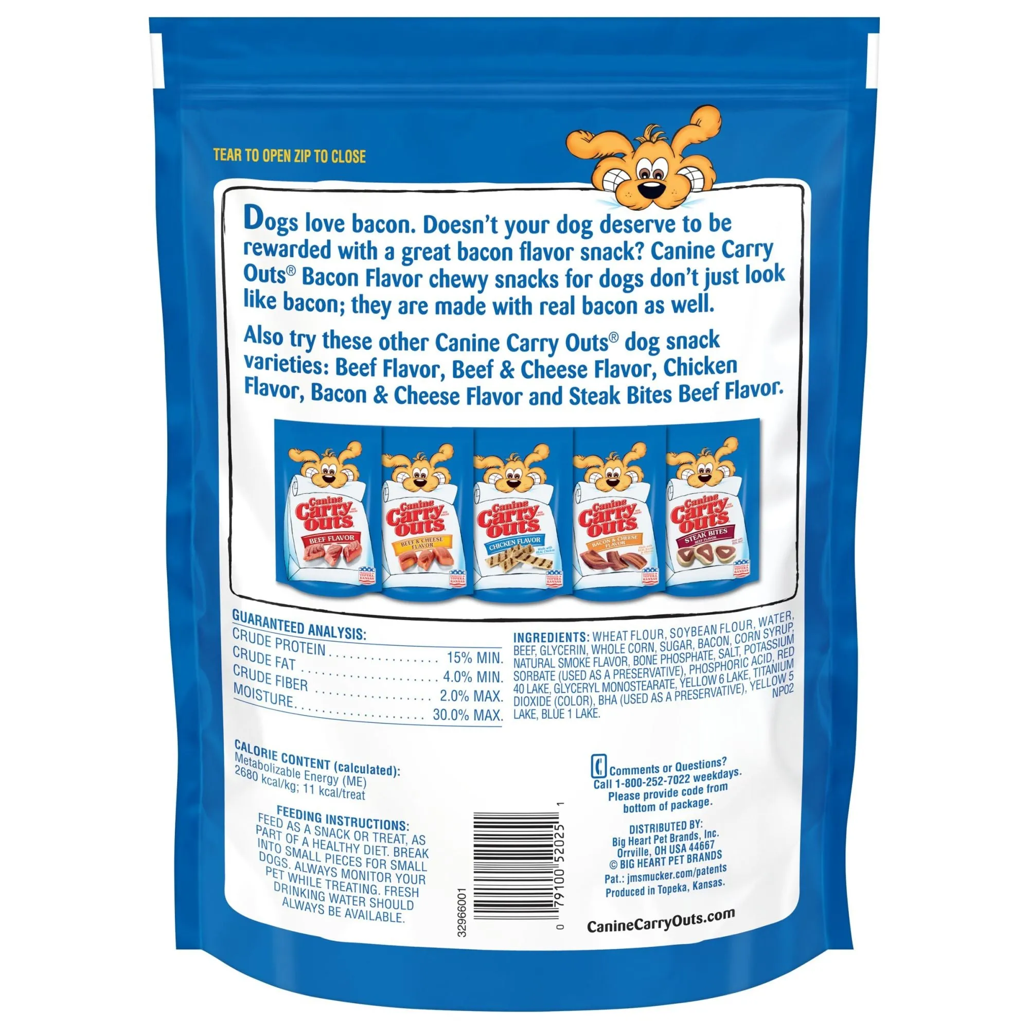 Canine Carry Outs Bacon Flavor Dog Treats, 22.5 oz Bag