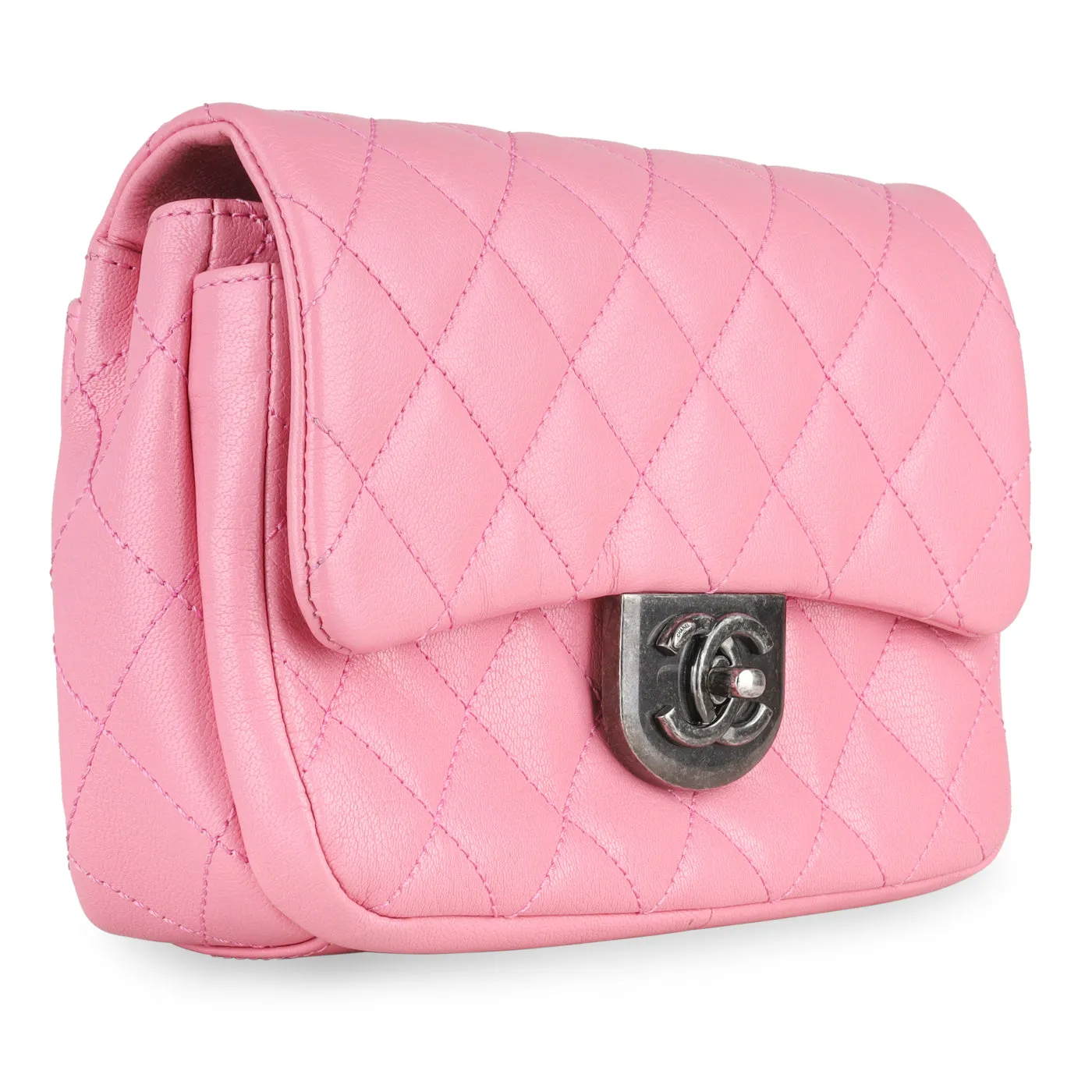 Chanel Double Carry Flap Bag - Pink