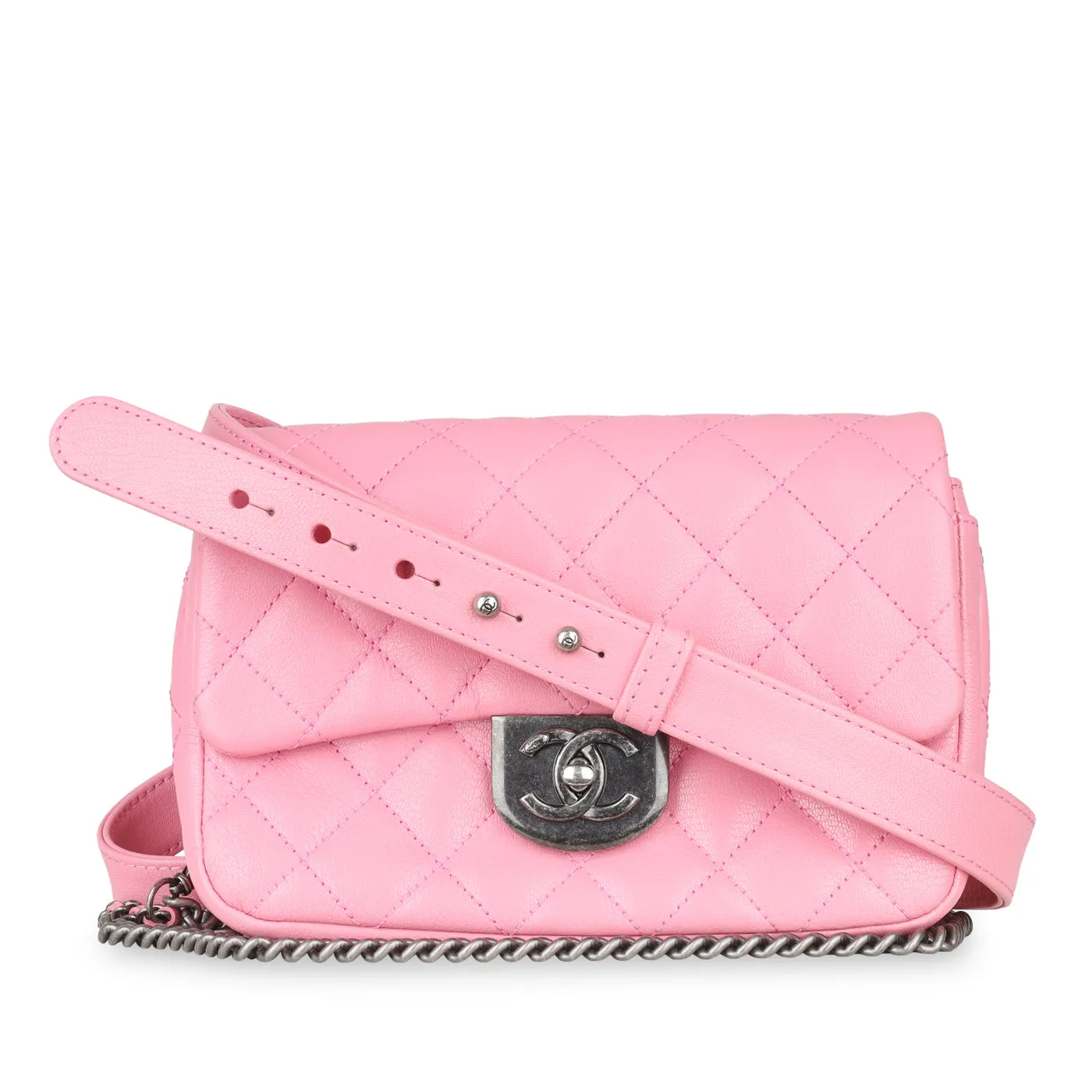 Chanel Double Carry Flap Bag - Pink