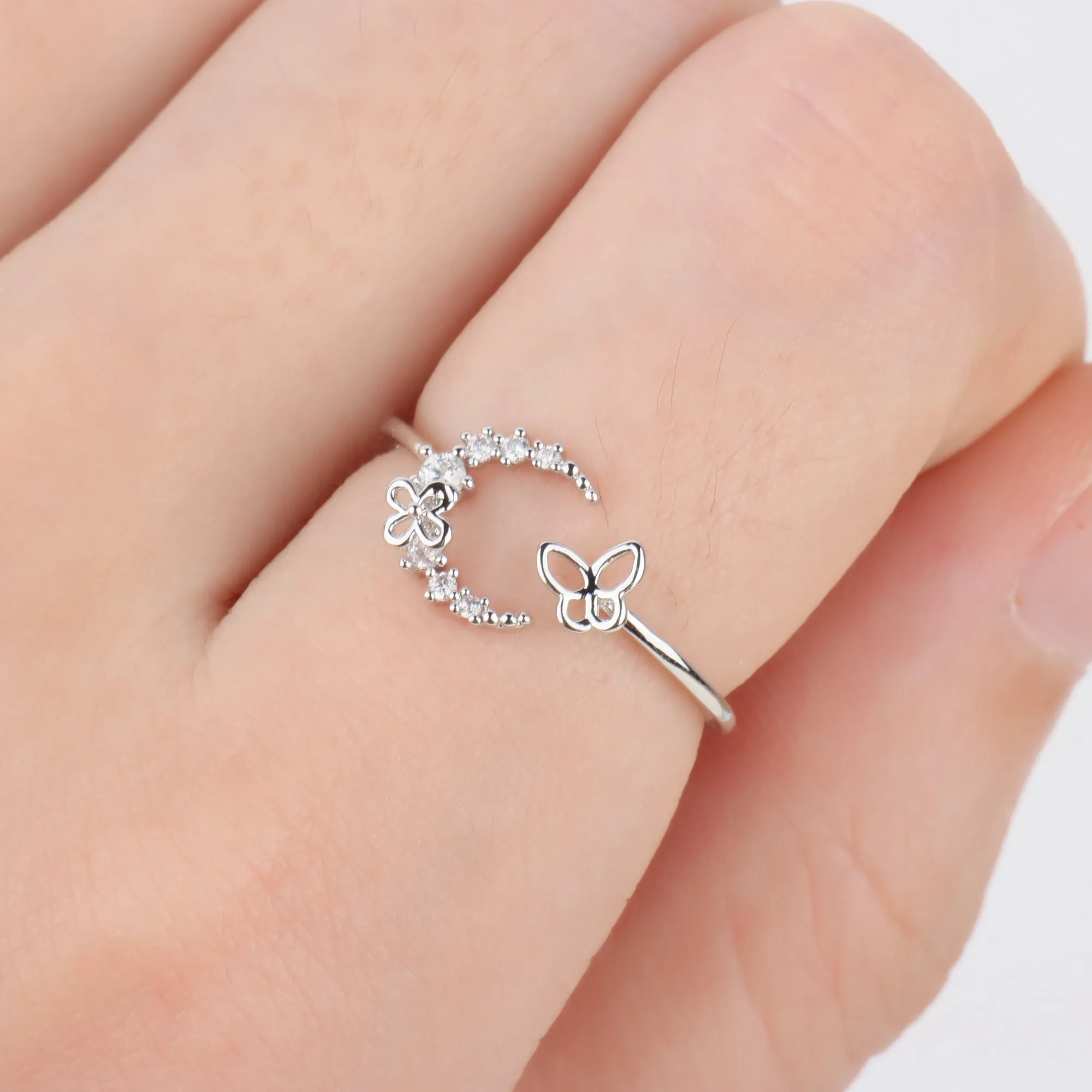 Crescent Butterfly Ring