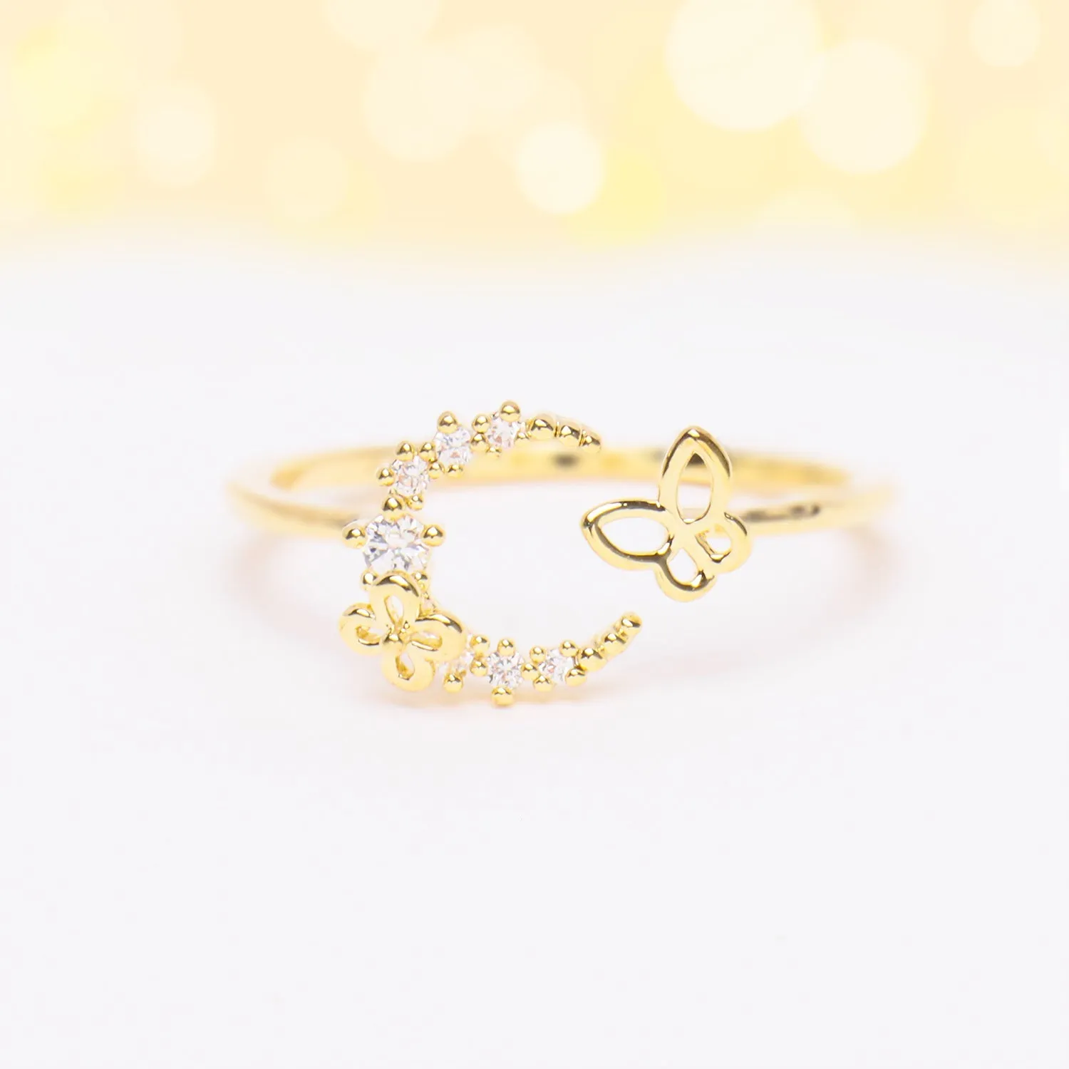 Crescent Butterfly Ring