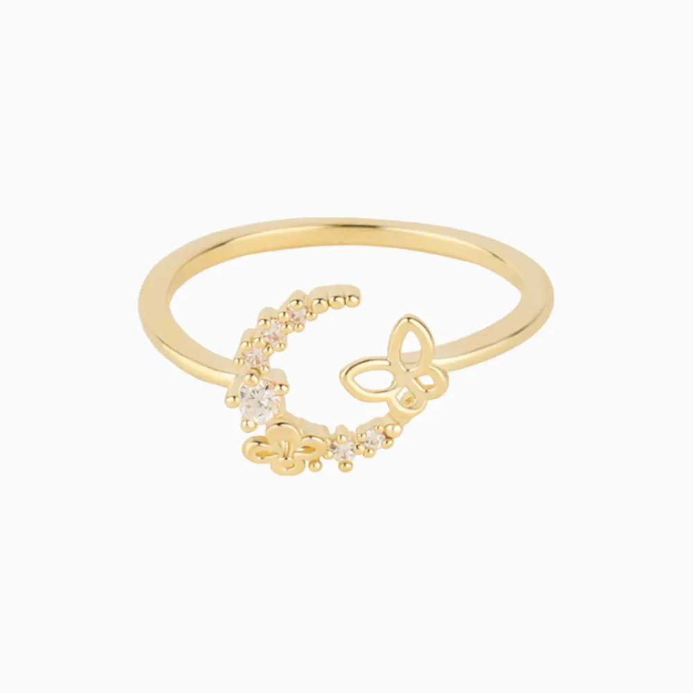 Crescent Butterfly Ring