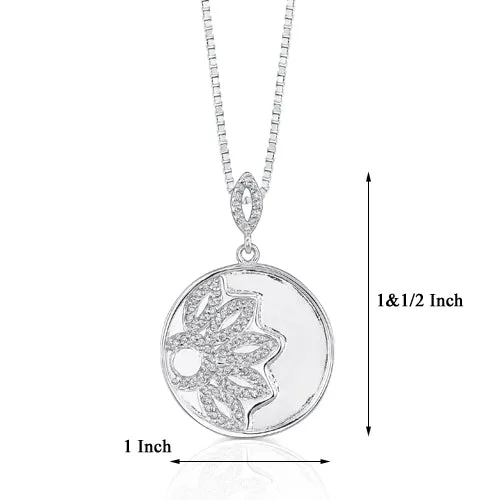 Cubic Zirconia Pendant Necklace Sterling Silver