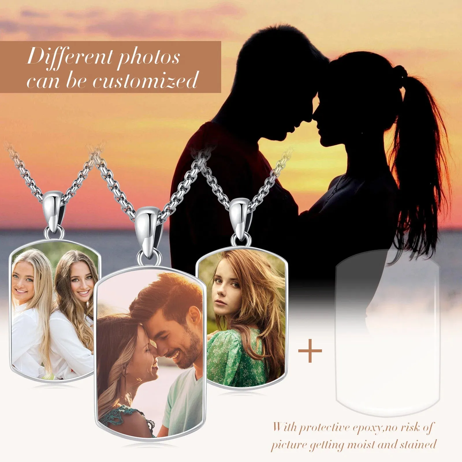 Customized Photo Saint Michael Pendant Necklace in 925 Sterling Silver