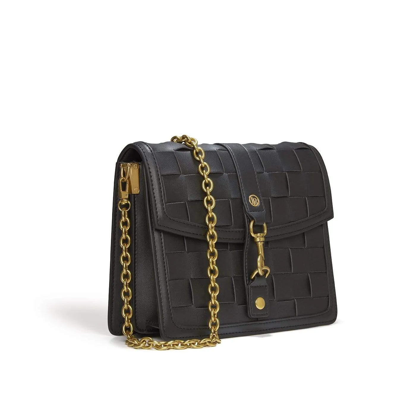 Daisy Vegan Leather Shoulder & Crossbody Bag | Black