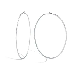 Esme Sterling Silver Small Flat Hammered Round Hoop Earrings