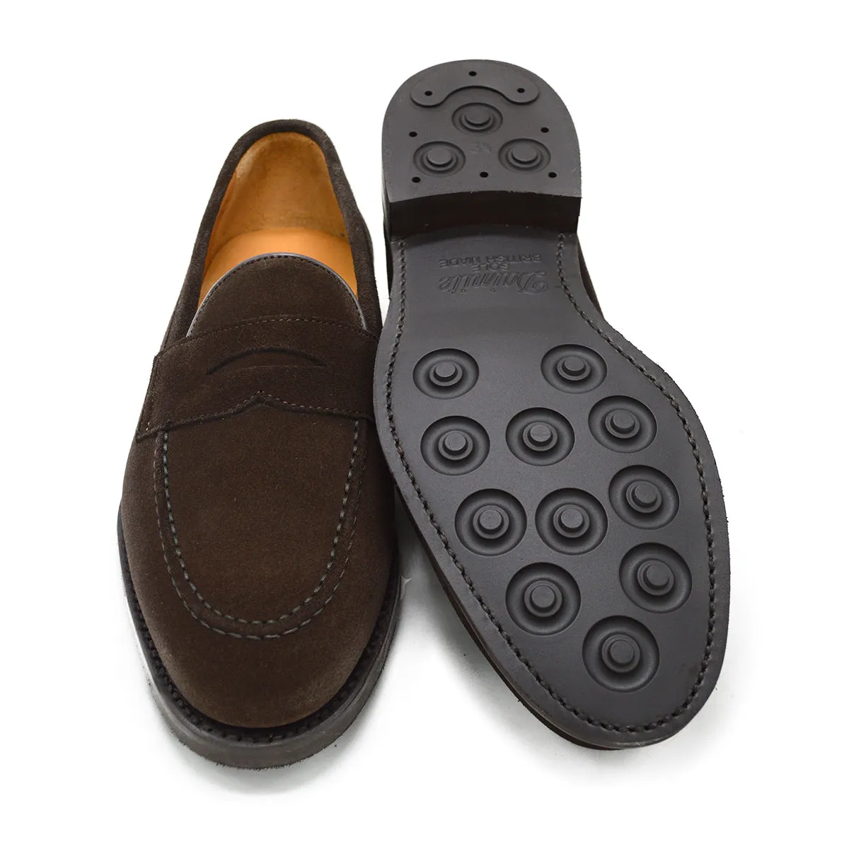 FACTORY SECOND Berwick 1707 Penny Loafer (9628) - Dark Brown Suede Dainite