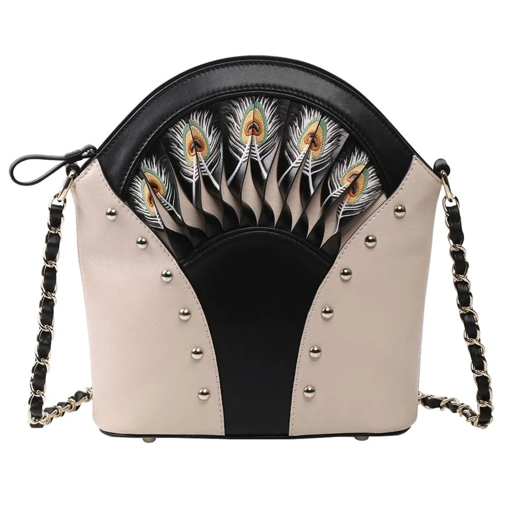 Feather White Shoulder Bag