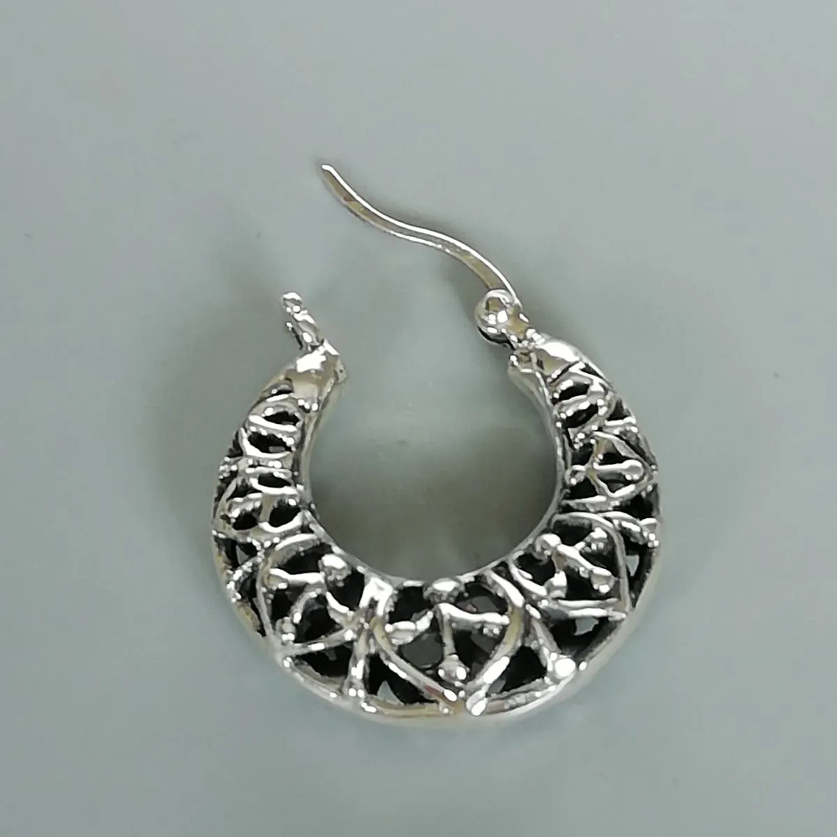 Filigree crescent hoops | 925 silver hoops | Silver jewelry | Gift for her | E963