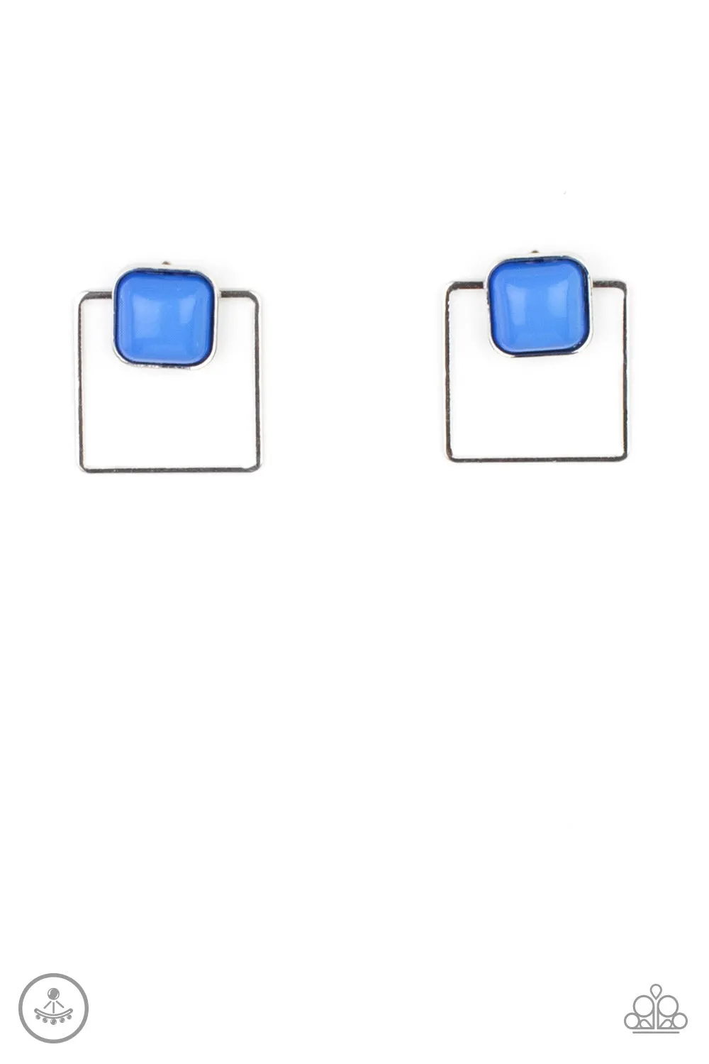 FLAIR and Square Blue-Earrings