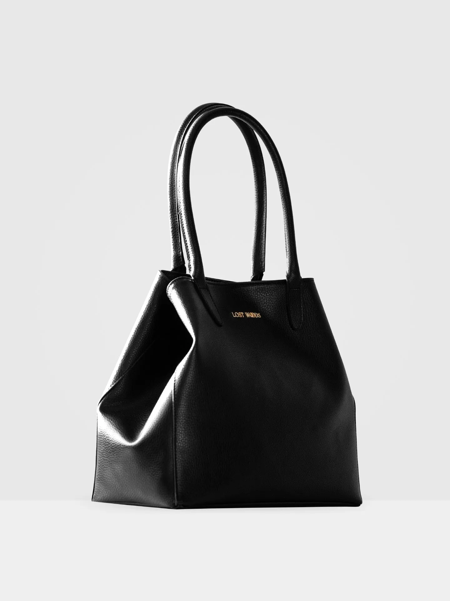 Fleur MIRUM Leather Vegan Slouch Tote Bag | Black & Gold