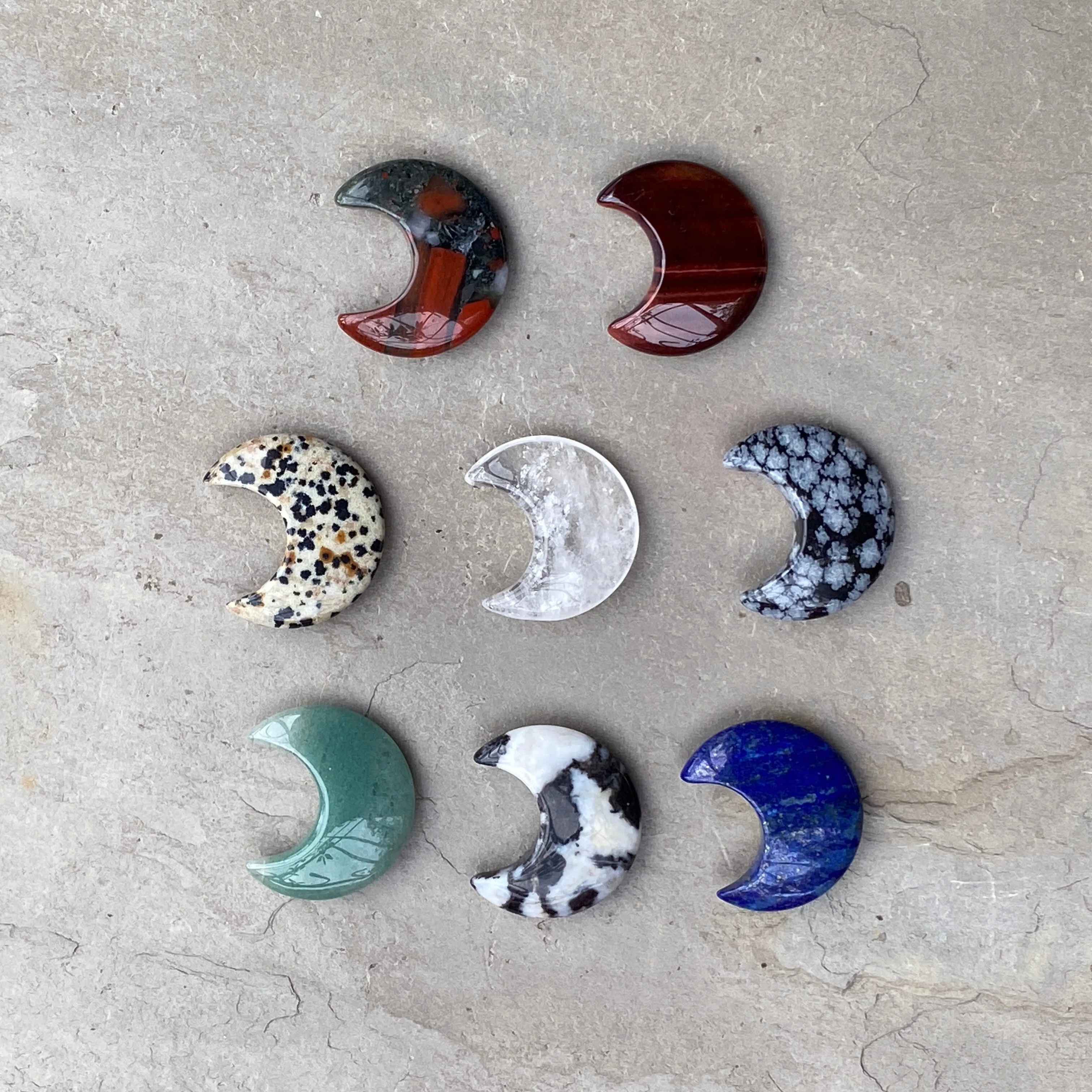 Genuine Gemstone Crescent Moons