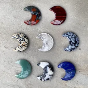 Genuine Gemstone Crescent Moons