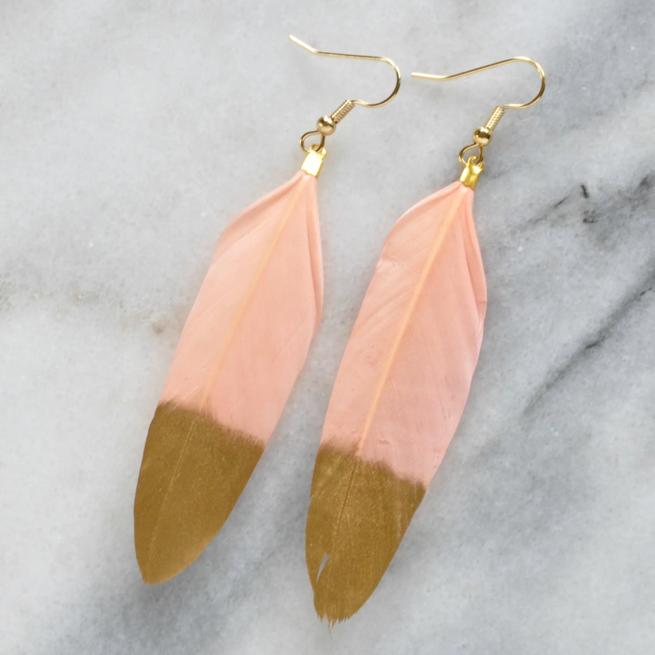 Gold and Silver 4 Feather Earrings