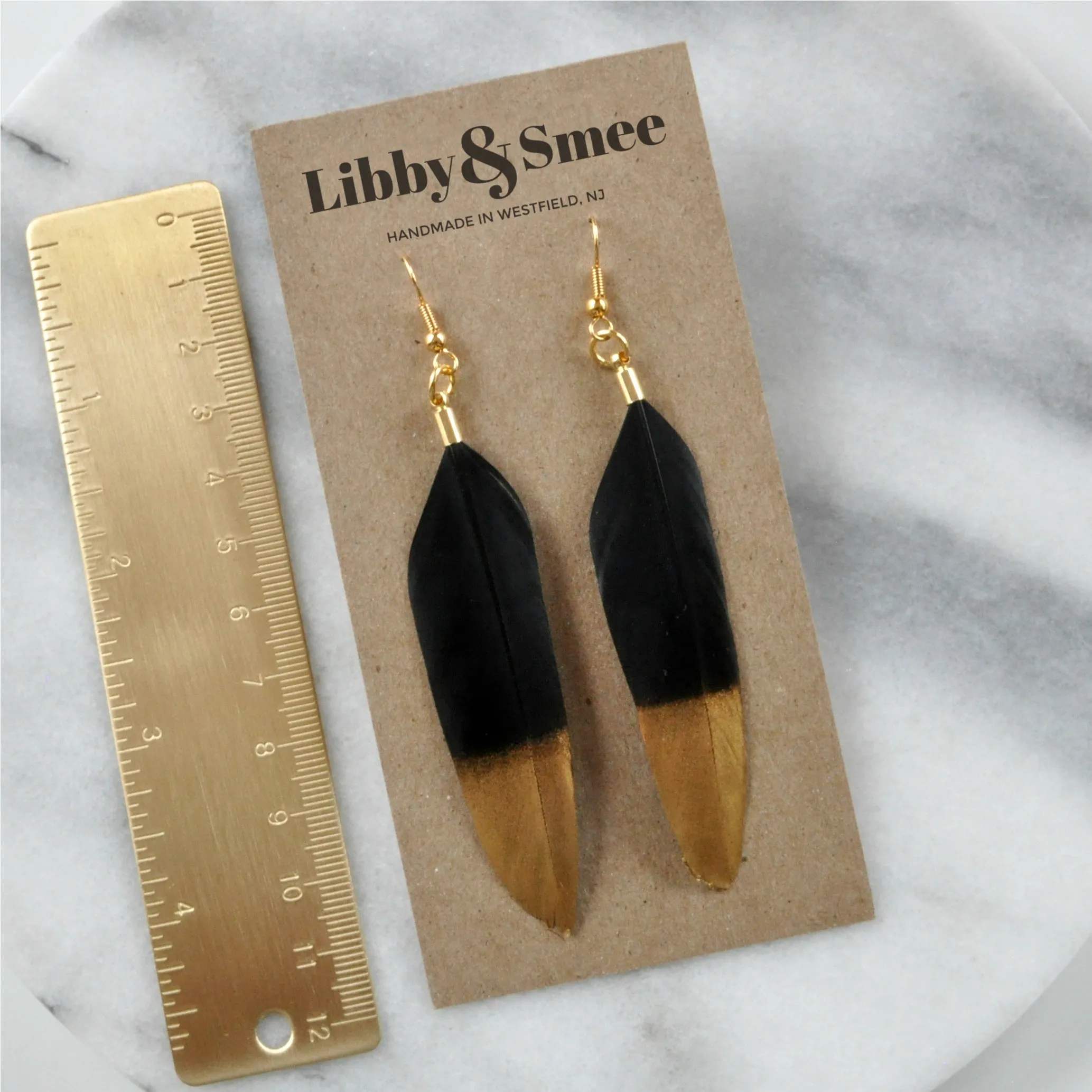 Gold and Silver 4 Feather Earrings