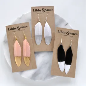 Gold and Silver 4 Feather Earrings