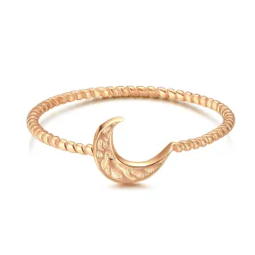 Gold Crescent Moon Dainty Ring