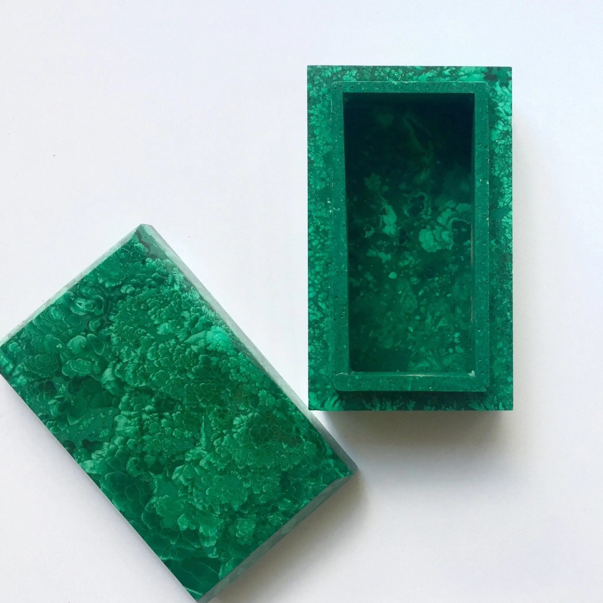 Green Clouds Malachite Box