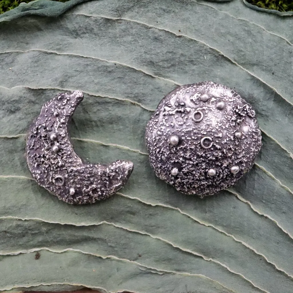 Hand Carved Moon Earrings