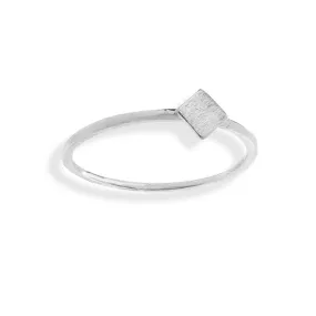 Handmade Sterling Silver Thin Ring With Small Square