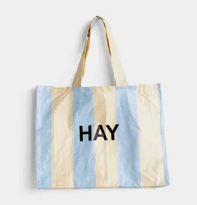 HAY Candy Stripe Shopper in Yellow and Blue