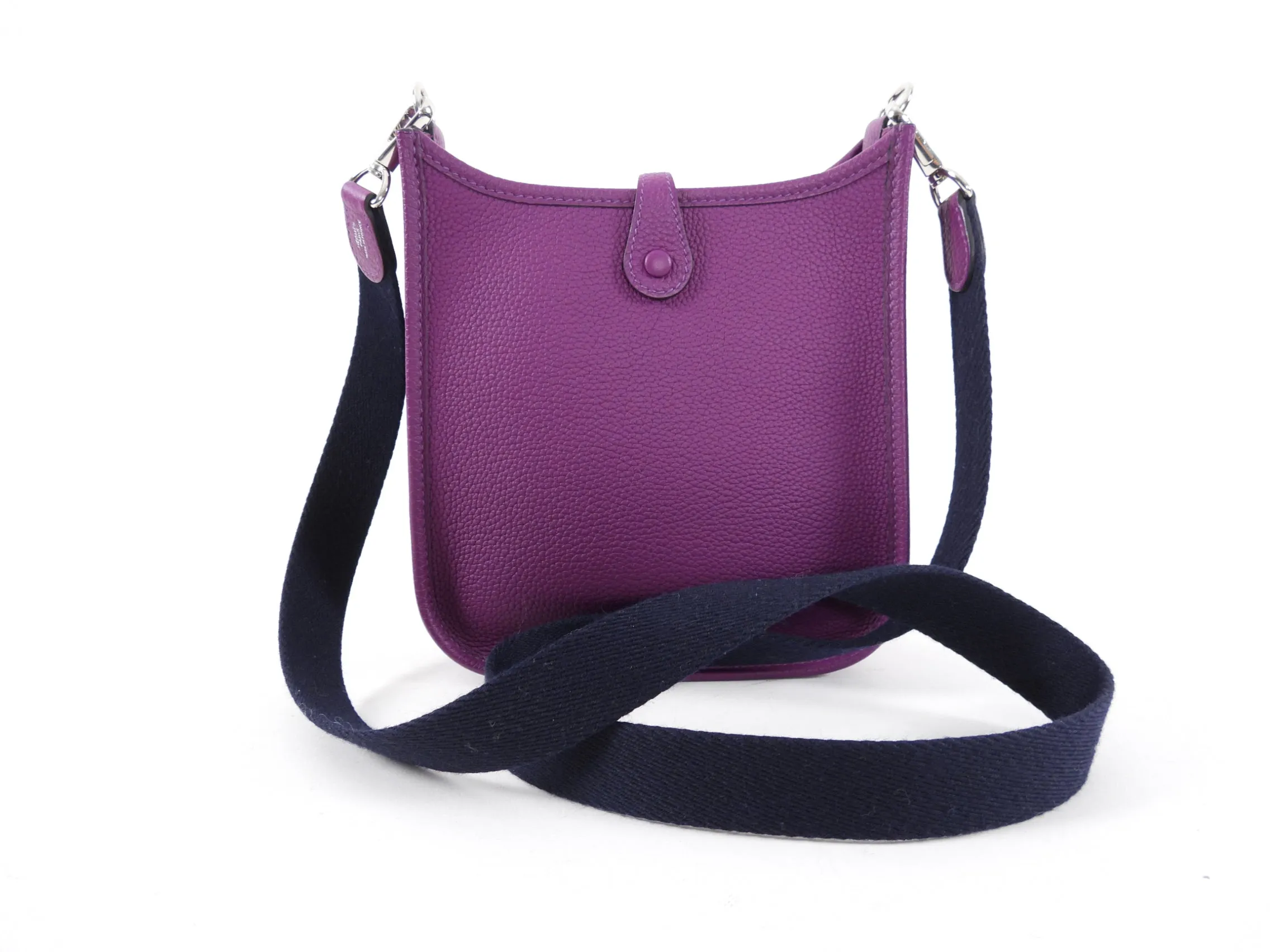 Hermes Anemone Purple Taurillon Maurice Leather and Marine Blue Evelyne TPM 16