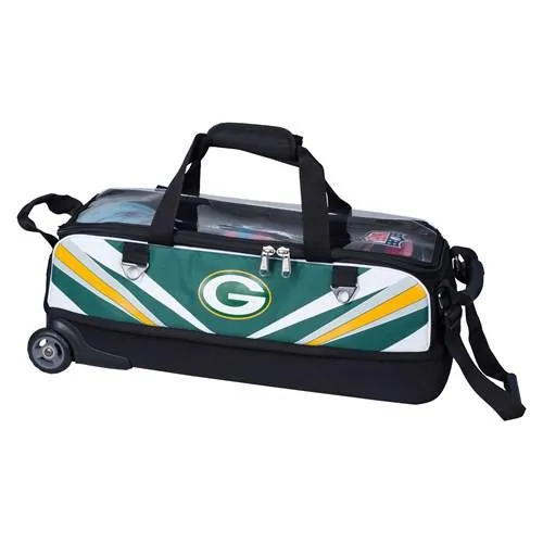 KR Strikeforce NFL Slim Triple Roller Bowling Bag Green Bay Packers