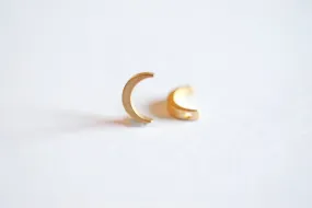 Matte Gold Wholesale Crescent Moon Beads Charm-22k gold plated Sterling Silver Vermeil Gold Moon Beads, Gold Half Moon Charm Pendant, Gold Moon, 268