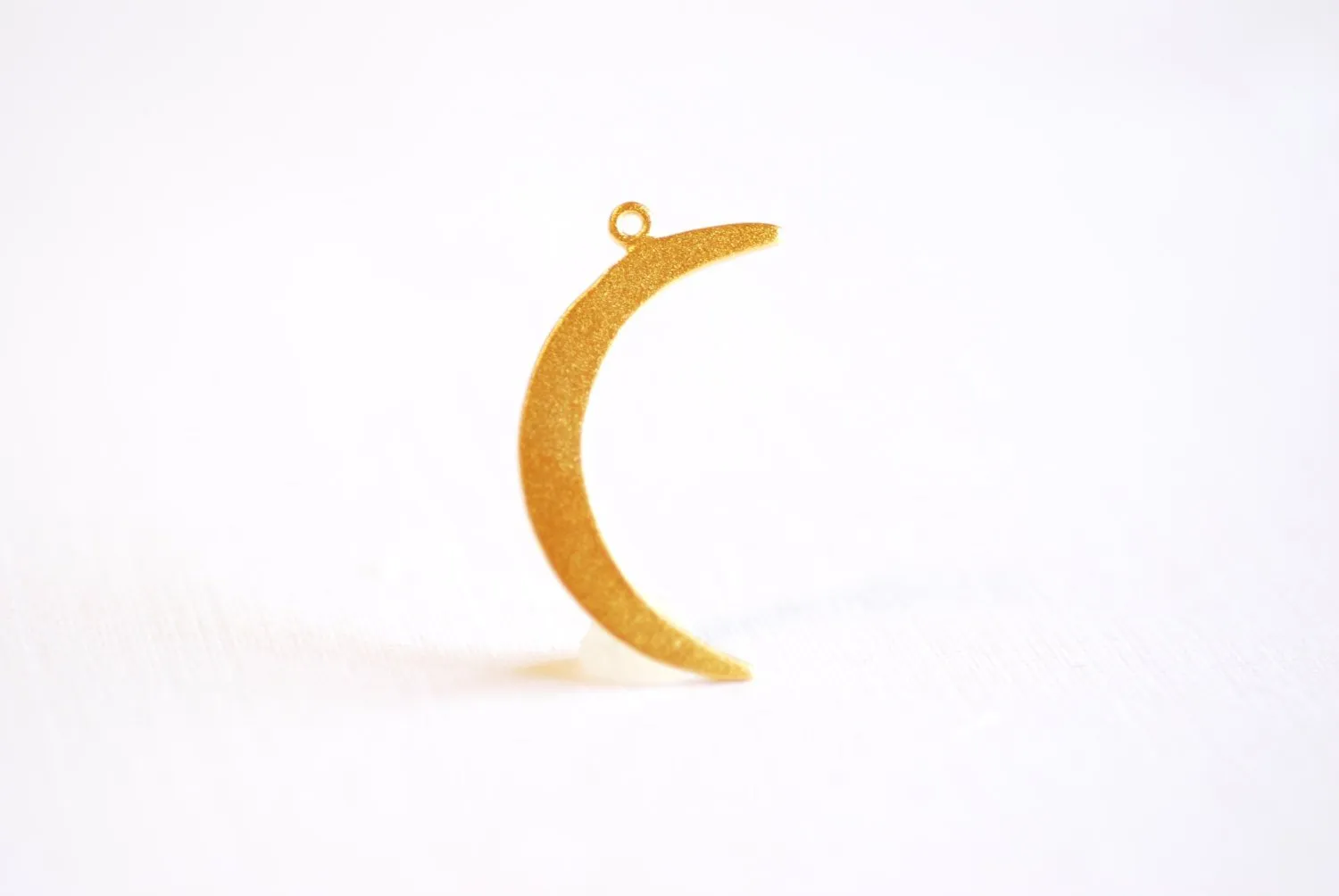 Matte Vermeil Wholesale Gold Crescent Moon Charm- 18k gold plated over Sterling Silver, Gold Half moon charm pendant, Gold Tusk, Gold Moon Charm, 276