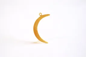 Matte Vermeil Wholesale Gold Crescent Moon Charm- 18k gold plated over Sterling Silver, Gold Half moon charm pendant, Gold Tusk, Gold Moon Charm, 276