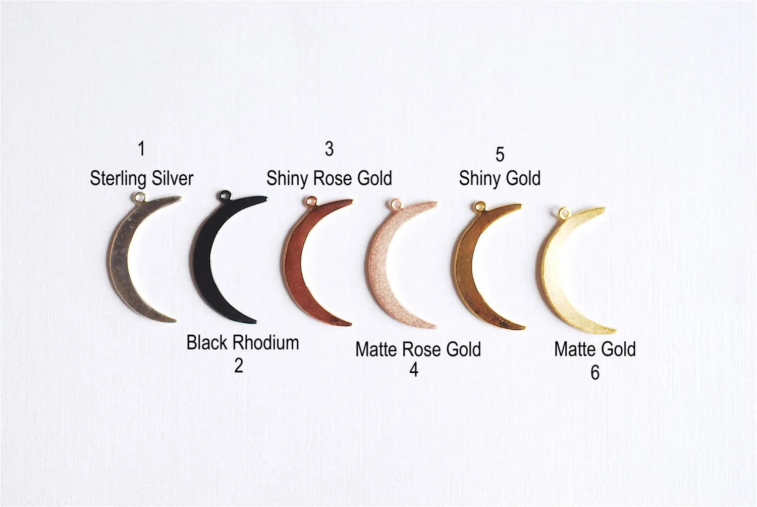 Matte Vermeil Wholesale Gold Crescent Moon Charm- 18k gold plated over Sterling Silver, Gold Half moon charm pendant, Gold Tusk, Gold Moon Charm, 276