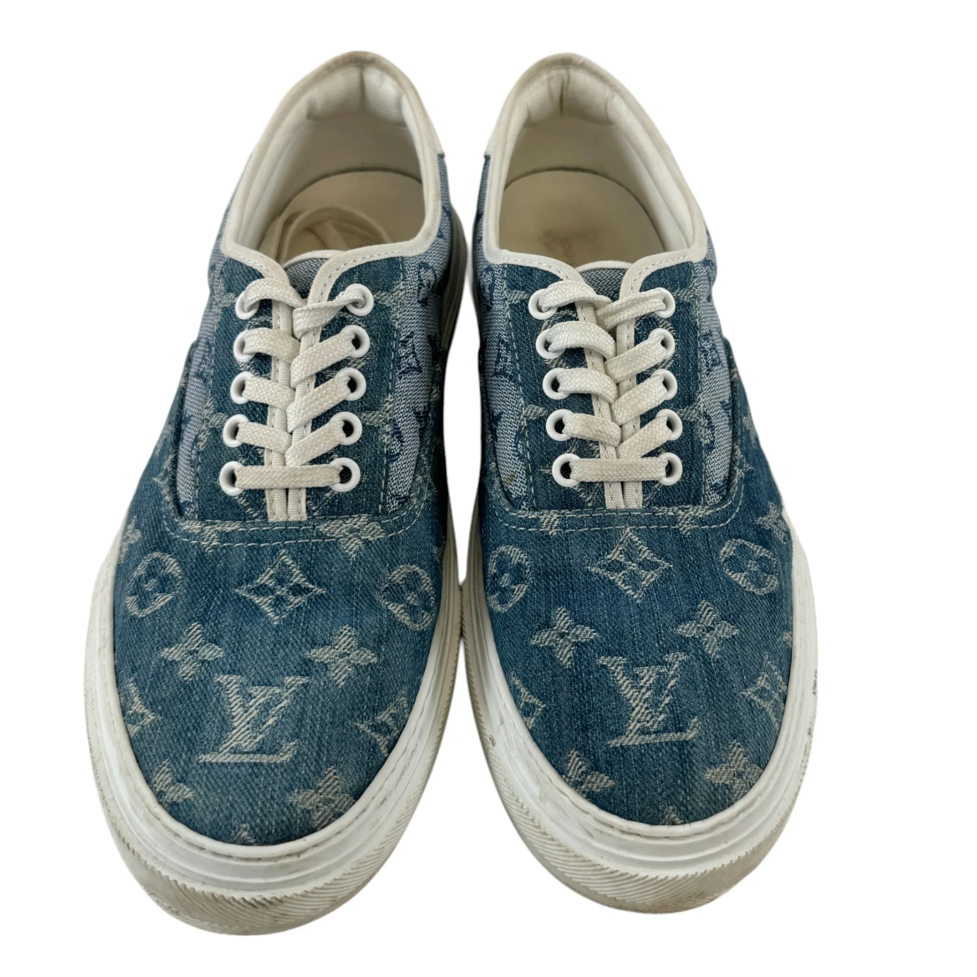 Men's Monogram Denim Low Trainers Blue Size EU 42 / UK 8