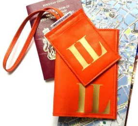 Mia Personalised Leather Passport Cover & Luggage Tag Set