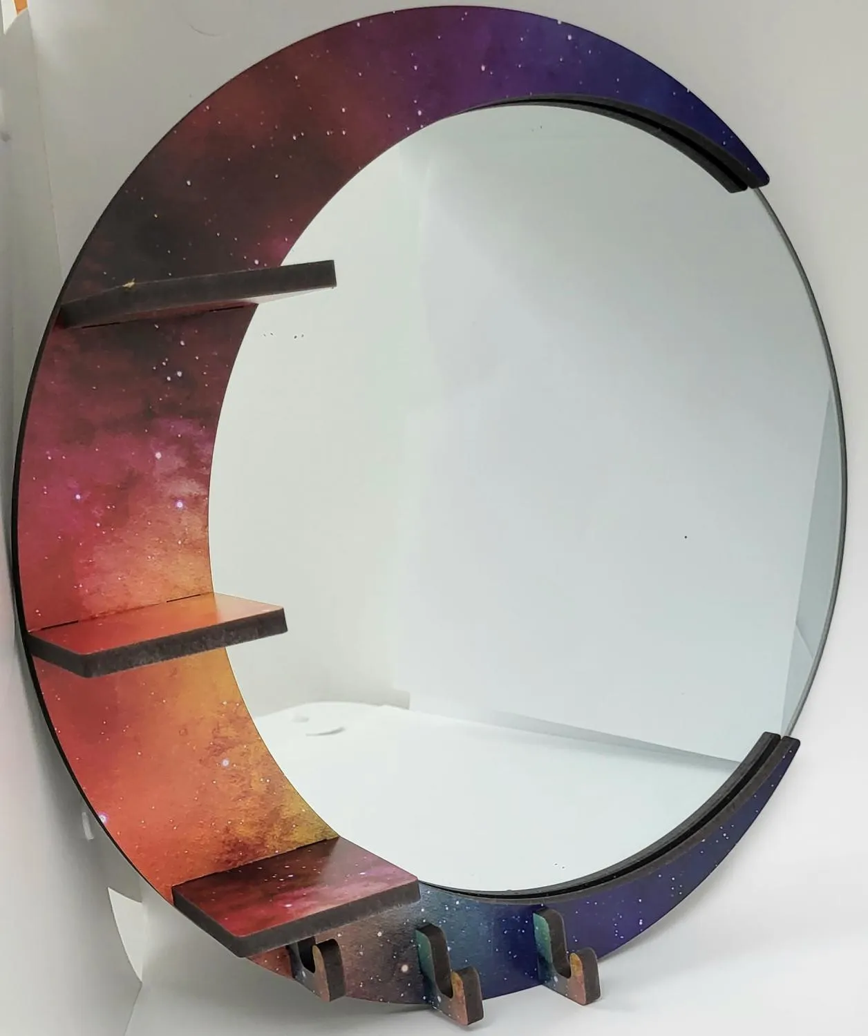 Mirror, Crescent Moon w-Shelves