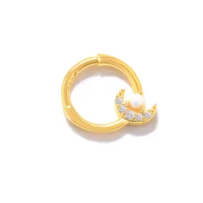 Opal Magic Moon Daith Hoop & Septum Clicker (16G)