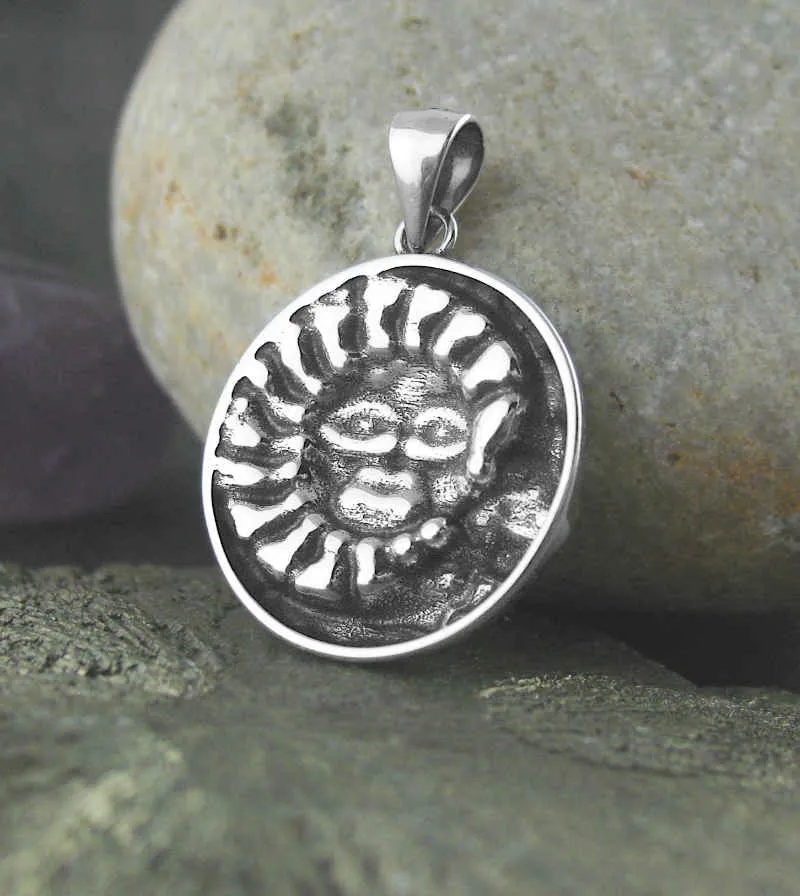 Ornate Sun and Moon Pendant, Small