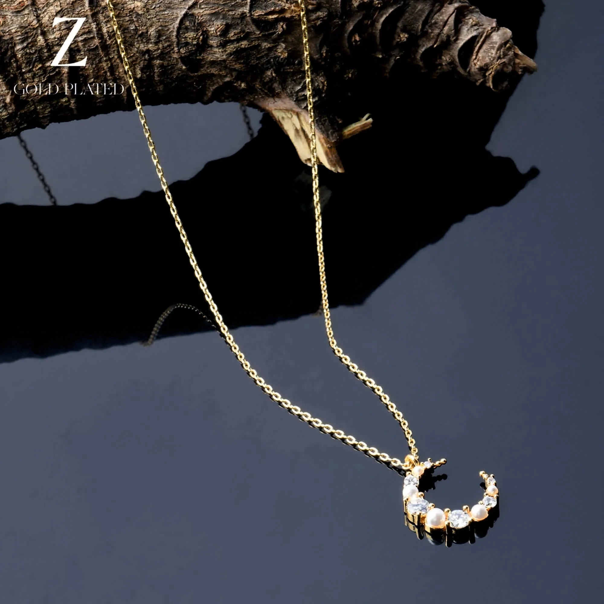 Real Gold-Plated Z Celestial Sparkle Necklace