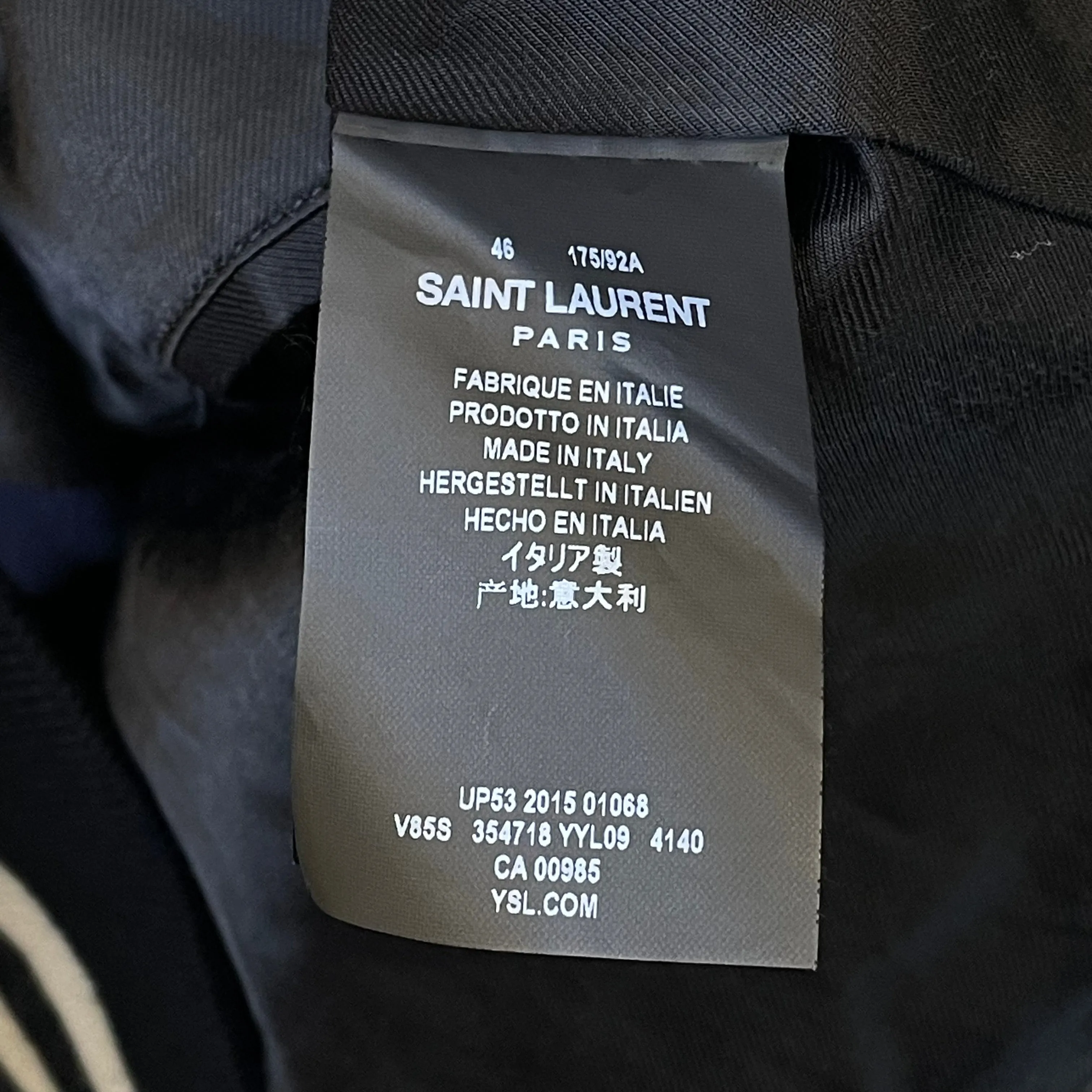 #SAINT LAURENT/Jacket/46/NVY/Wool/Plain/